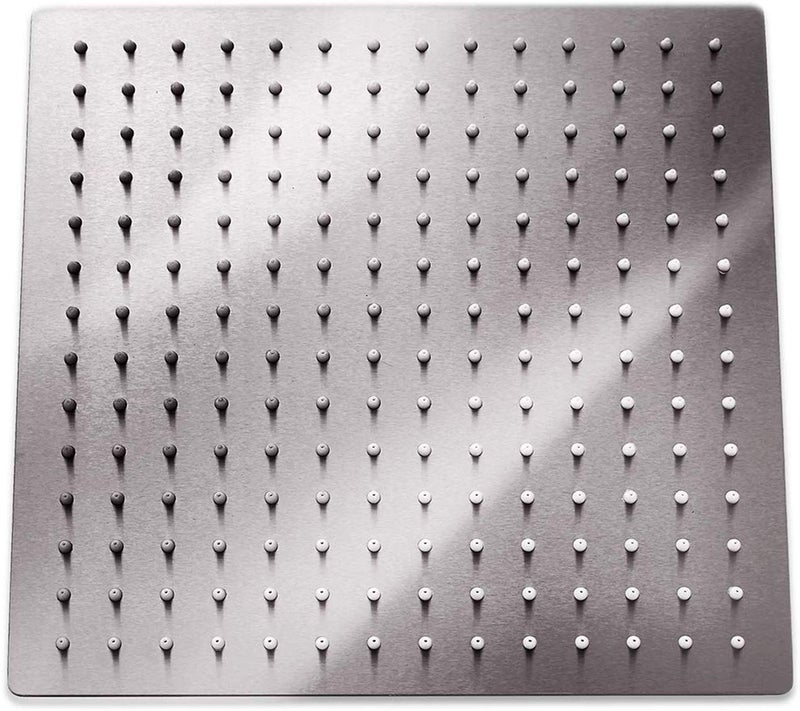 GGStudy Square16 Inch Square Stainless Steel Shower Head Rainfall Large Shower Head Brushed Nickel High Pressure - Image 3